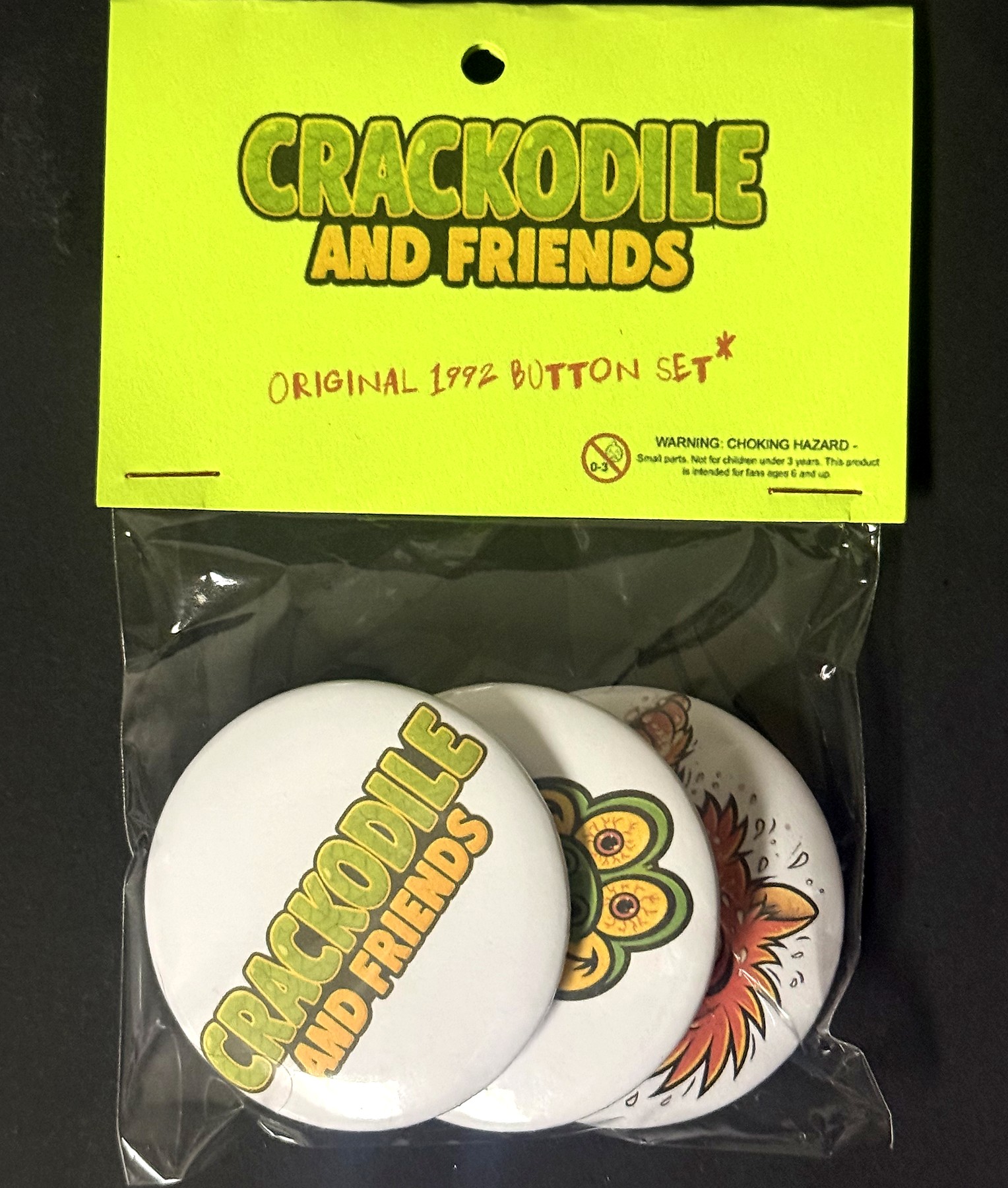 Crackodile & Friends OG ’92 Button 3-Pack